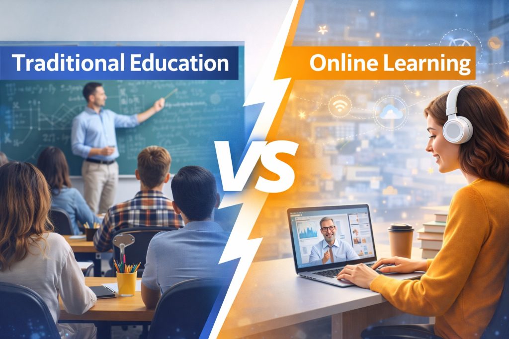 Traditional Education vs Online Education: 7 Powerful Differences Every Student Should Know Traditional Education vs Online Learning